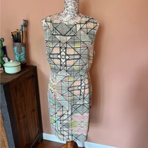 Geometric Patterned Dress - Multicolor